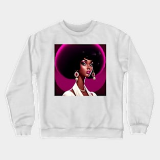 African American Woman, Black Woman, Black Barbie Throwback 70's Crewneck Sweatshirt